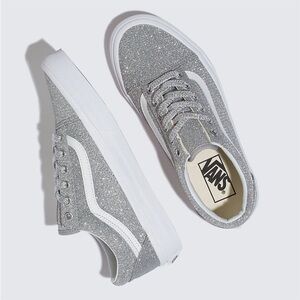 VANS Old Skool Lurex Silver & True White Womens Shoes